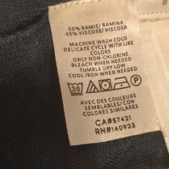 LOFT Navy and White Striped Cardigan - Picture 5 of 6